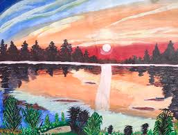 Sea turtles tropical beach sunset painting begin painting. Acrylic Sunset Painting Painting By Sindhu Kumar