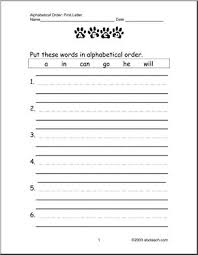 Arrange the given words in the sequence in. Abc Order 1st Letter Part 1 Of 2 I Abcteach Com Abcteach