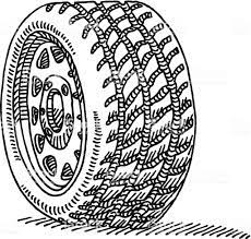 Hand Drawn Vector Drawing Of A Car Wheel Black And White Sketch On A Car Wheels Diy Car Wheels Car Wheels Rims