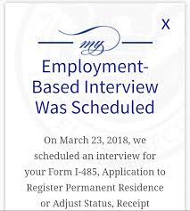 The app is not showing me the date. I 485 Interview Adjustment Of Status Green Card From K1 And K3 Family Based Visas Visajourney