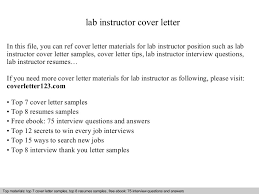 Lab Instructor Cover Letter