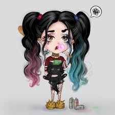 2 424 likes 80 comments raw san shine dream on instagram صباح الخير شاين بشخصية هارلي كوين و كنكوشي anime art beautiful cute drawings girl cartoon