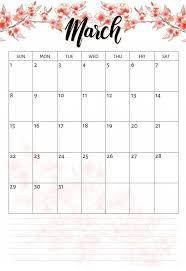Floral March 2020 Hd Calendar In 2020 Monthly Calendar Template Calendar Template Blank Calendar Template