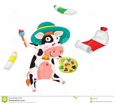 Cow painting stock vector. Illustration of drawing, happy - 8865491