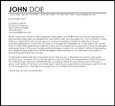 Free Operations Manager Cover Letter Templates Resume Now
