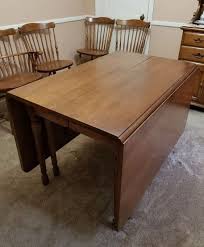 Maple Drop Leaf Dining Table With Set Of 6 S Bent Bros Arrow Back Chairs Table Inserts And Custom P Dining Table Rustic Dining Table Drop Leaf Dining Table