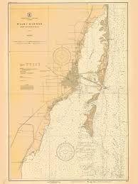 Historical Nautical Chart 583 2 1927 Miami Harbor And Approaches