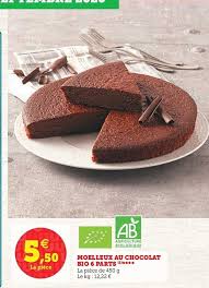 Offre Moelleux Au Chocolat Bio 6 Parts Chez Super U