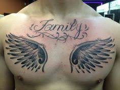 Unlike other wing tattoo designs, angel wings are usually depicted in a folded form, making them an excellent choice for a back tattoo. Angel Wing Chest Tattoos For Men