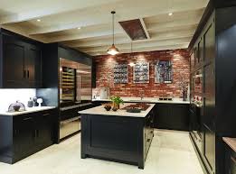 White gloss kitchen units by ikea, brick slip wall fired earth. Islands Exposed Brickwork And The Blackest Blacks Top Trends For Kitchen Design In 2018 The Independent The Independent