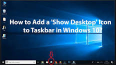 Image result for SHOW "Desktop" icon missing from taskbar