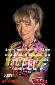 Today live coaching 12.30 lunchtime U.K. Zone 2 with cadence focus open to  all