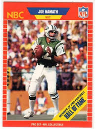 Born may 31, 1943) is a former american football quarterback who played in the american football league (afl) and national football league (nfl) for 13 seasons, primarily with the new york jets.he played college football at alabama, where he led the team to a national championship title, and was selected by the jets first overall in the. Amazon Com Joe Namath Hall Of Fame Collectors Announcer Insert Card New York Jets Collectibles Fine Art