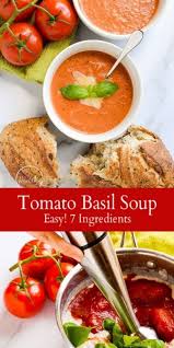 Easy Tomato Basil Soup 7 Ingredients A Pinch Of Healthy Recipe Tomato Basil Soup Easy Healthy Diet Recipes Tomato Basil Soup