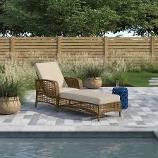 Brown Wicker Rattan Adjustable Chaise