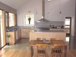 Love The Mix Of Floorboards Polished Concrete Deep Walls High Ceiling Would Have Diff Kitchen Cabinetry Though Cuisine Blanche Cuisine
