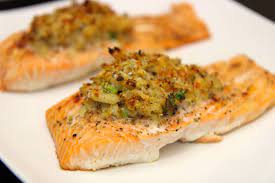 Crab Stuffed Salmon Video Recipe Cooked By Julie Recipe Crab Stuffed Salmon Cooking Salmon Recipes