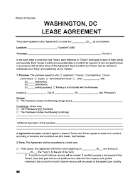 washington dc residential lease rental agreement download