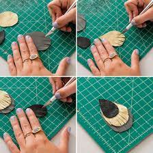 Trace the shape onto the back of your leather. 4 Ways To Make Leather Earrings Leather Earrings Diy Leather Earrings Earring Crafts