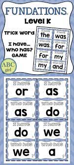 Fundations Level K I Have Who Has Trick Word Game For All 27 Trick Words From Trick Words Sight Words Kindergarten Fundations Trick Words