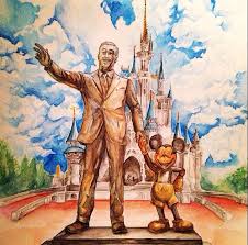 Walt And Mickey Statue Painting Disney Art Painting Disney Love