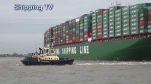 World S Biggest Container Ship Cscl Globe Maiden Call Youtube