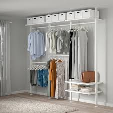 Elvarli 3 Sections White Ikea Arranging Bedroom Furniture Ikea Closet Organizer No Closet Solutions