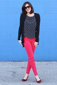 Black And White Polka Dot Blouse What I Wore Seasonless Hot Pink Pants Fashion How To Wear
