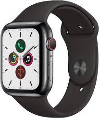 Apple watch series 5 watch. Apple Watch Series 5 Gps Cellular 44 Mm Edelstahlgehause Space Schwarz Sportarmband Schwarz Amazon De Alle Produkte
