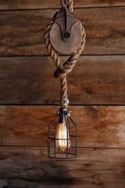 This pendant comes with a single chain, with all hanging components included. The Wood Wheel Pulley Pendant Light Rustic Industrial Cage Lighting Manila Rope Swag Ceiling Lamp Edison Bulb Hanging Chandelier Rustic Industrial Lighting Pulley Pendant Light Rustic Pendant Lighting