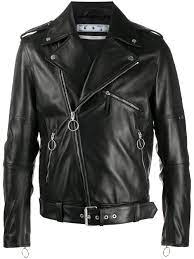 Off White New Logo Biker Jacket Farfetch In 2021 Leather Outerwear Jackets Off White Mens