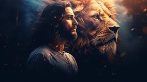 Lord Jesus Christ and the Lion King ai generative | Premium AI-generated  image