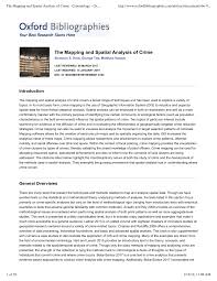 Pdf The Mapping And Spatial Analysis Of Crime