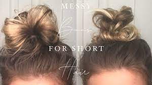 Messy braid updo hairstyle tutorial via. Messy Bun Tutorials For Short Hair Shoulder Length Hair Bun Youtube
