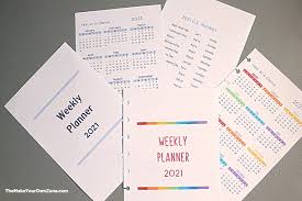 These refills fit several popular planner sizes and include daily, weekly, and monthly pages plus phone lists and to do lists. 2021 Free Printable Planner Pages The Make Your Own Zone