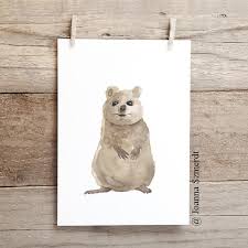 Charity Australia Download Quokka Print Quokka Painting Etsy Downloadable Art Red Art Print Tropical Art Print