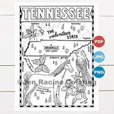 Old maps of tennessee on old maps online. Kentucky Coloring Page United States State Map Wildlife Etsy