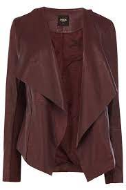 Oasis Oxblood Waterfall Jacket Leather Jackets Women Fashion Waterfall Leather Jacket