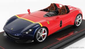 Fewer than 500 of these gorgeous ferrari v12 barchettas will. Bbr Models P18165d Vet Masstab 1 18 Ferrari Monza Sp2 2018 Con Vetrina With Showcase Rosso Corsa 322 Red Blue Yellow