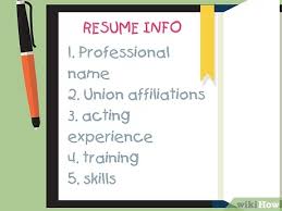 how to create your acting resume: 6
