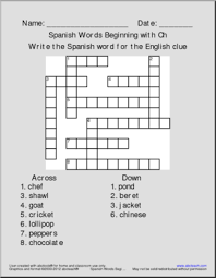 The purpose of this challenge is to build your english and spanish vocabulary, particularly descriptive adjectives. Beginning Crossword Travelmultiprogram