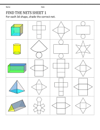 Shape Nets Worksheet Atividades De Geometria Atividades Educativas Para Imprimir Fichas De Exercicios De Matematica