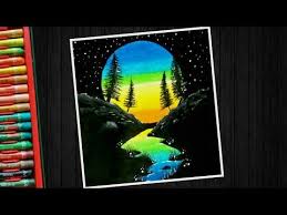 Amazing Moonlight Scene With Oil Pastel Step By Step Youtube Oil Pastel Paintings Oil Pastel Art Oil Pastel