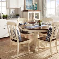 The traditional chateau de ville dining room collection by acme furniture features elegant styling decorative carving and a combination of exotic materials. Weston Home Two Tone 5 Piece Round Dining Set Antique White Walmart Com Walmart Com