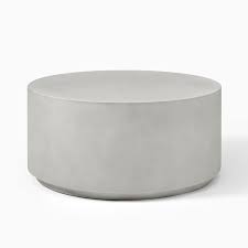 Celaya solid wood drum coffee table. Volume Round Drum Coffee Table Concrete