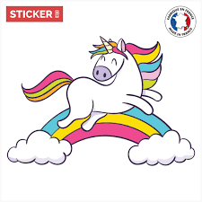 Sticker Licorne Arc-en-Ciel - Stickers Enfant | Stickerdeco.fr