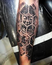 Lame arm band on bicep. Done My Work Tattoo Thank You For Coming My Name Lame Facebook Lame Morrison Ig Amusan 2 Buddha Tattoo Sleeve Tattoos Bhuddist Tattoos