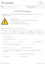 science electrical safety worksheet primaryleap co uk