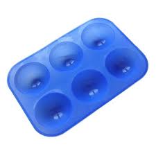 Fubarbar Diameter 5cm 6 Cavity Half Sphere Cake Muffin Pastry Silicone Pan Mold 2 Pcs Blue Bakeware Set Silicone Pan Stove Top Oven