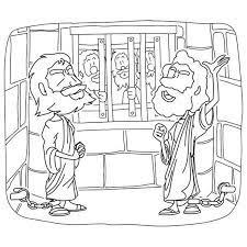 صور تلوين بولس وسيلا في السجن Paul And Silas Bible Illustrations Bible Coloring Pages